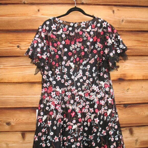 Mac Duggal $798 EMBELLISHED BUTTERFLY TEA LENGTH A LINE DRESS 20323 - Picture 13 of 16